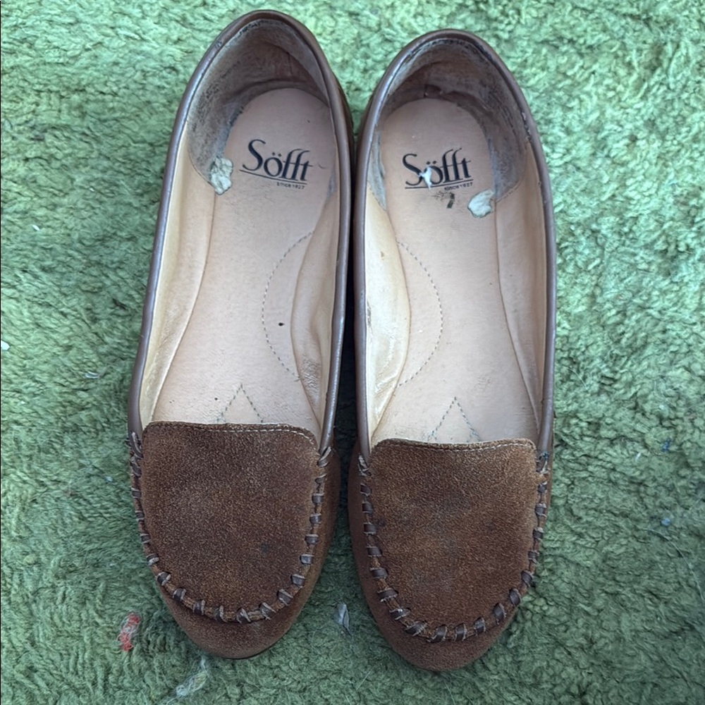 Sofft Brown Suede Loafers Classic Flats